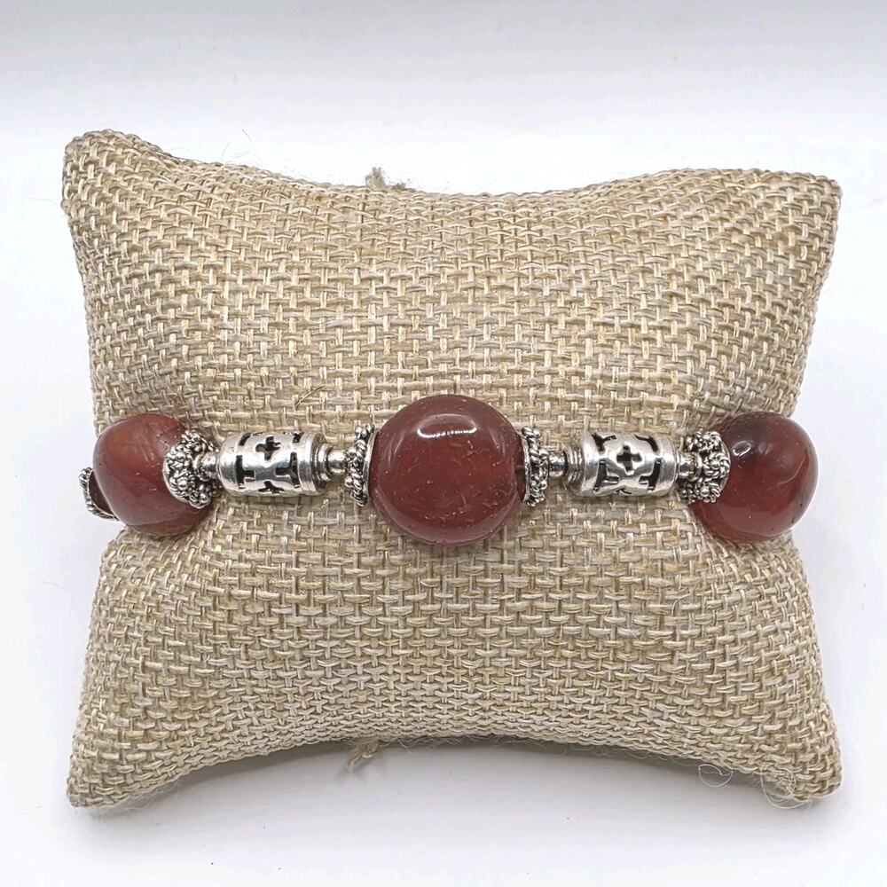 DOUG PAULUS 'dp' Sterling Silver Carnelian Nugget Bead Bracelet